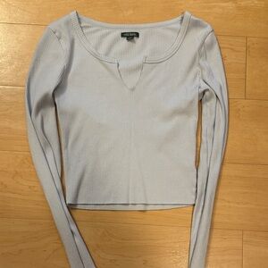 Wild Fable | Women’s Sky Blue Ribbed Long Sleeve Top | Size Small